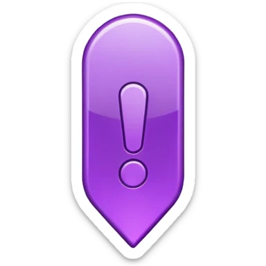 A 2D purple “!” exclamation mark symbol sticker