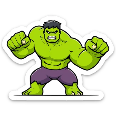 hulk superhero smashing sticker
