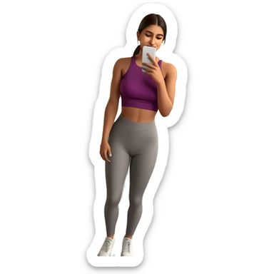 girl taking a mirror selfie sticker