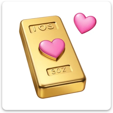 gold bar in pink, with a heart sticker