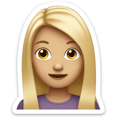 girl with long blonde hair texting a message sticker