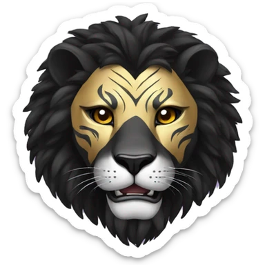 Black lion as lucha libre wrestler sticker