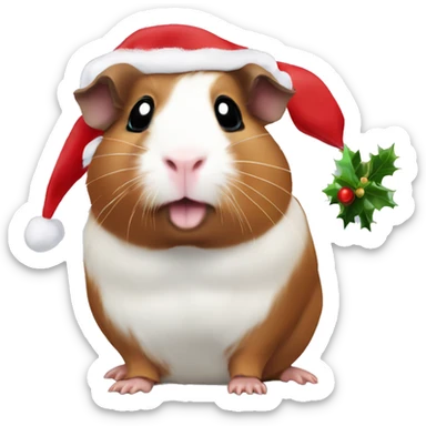 guinea pig christmas sticker