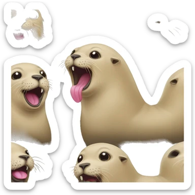 Sealion with tongue out sticker
