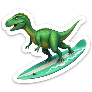 Dinosaur surfing sticker