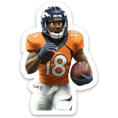 NFL football player, Denver broncos, touchdown   sticker
