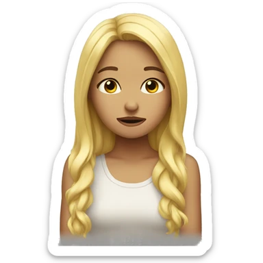 Blond Girl cry Peace  sticker