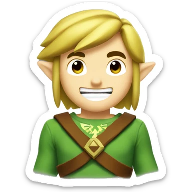 Legend of Zelda link laughing sticker