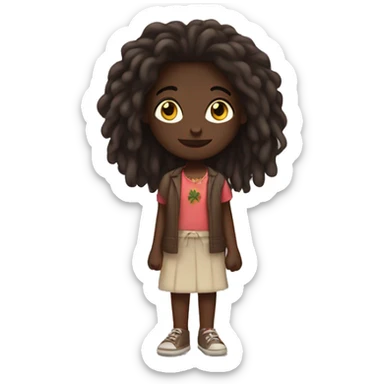 dark skin dreadhead latina girl holding hands  sticker