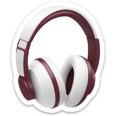 White headphones with maroon bow sticker