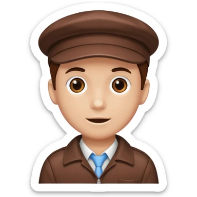 chocolate brown y2k newspaper boy cap only sticker