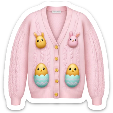 Pastel pink knit Easter cardigan  sticker