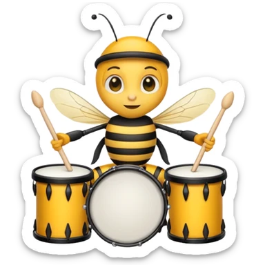 drum player bee sticker