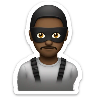 black and white robber emoji sticker