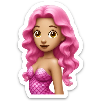 a pink mermaid  sticker