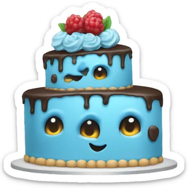 Blue cake sticker