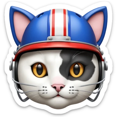 buffalo bills helmet on black and white cat sticker