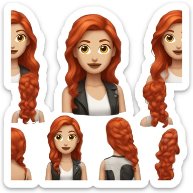 Runway model red hair sticker