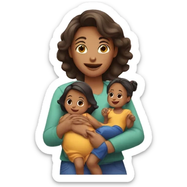 mamá cuidado a sus hijos sticker