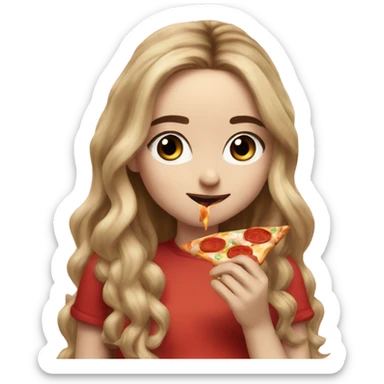 sabrina carpenter eating a pizza with a flower in her hand  sticker