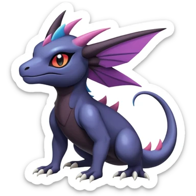 Shiny Cute Cool Salandit-Absol-Noibat-Noivern-Hybrid (Full body) sticker