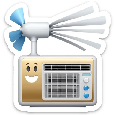 air conditioner with a fan sticker