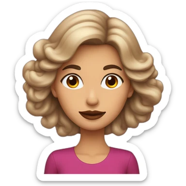 mujer trigueña de pelo ondulado y largo, ojos color marrón oscuro y labios rosados sticker