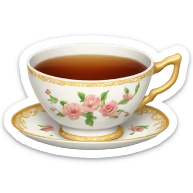 traditional tea cup sticker