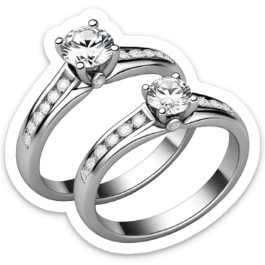 Two engagement rings entangled sticker