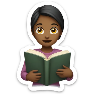 Girl with a book sticker
