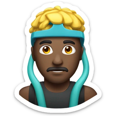 Serious guy with snorkel sticker