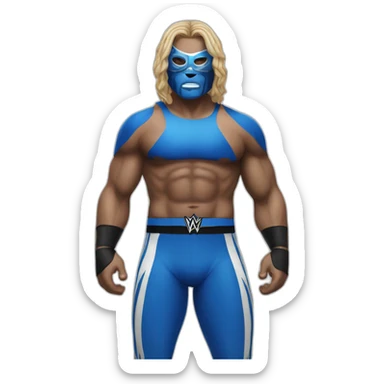 WWE Wrestler with Mask, but his outfit is blue sticker