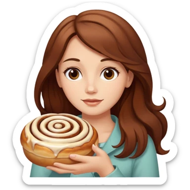 lady- long hair- cinnamon roll sticker