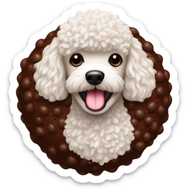 a brigadeiro with a poodle on top sticker