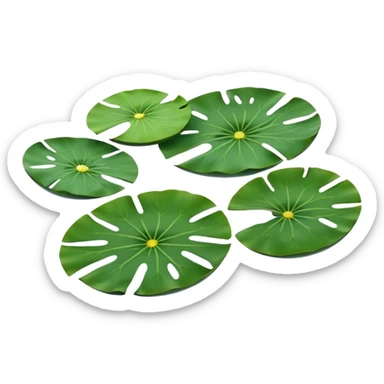 Round water lily leaf sticker