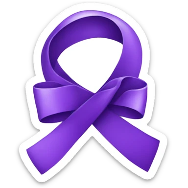 Purple ribbon on transparent background sticker