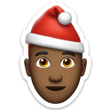 JC wearing a Santa hat sticker