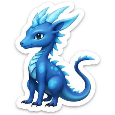 Shiny Dark Edgy  Aurorus-Inteleon-Amaura-Fakémon-hybrid-creature (full body)  sticker