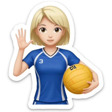 volleyball player, anime girl, with volleyball ball sticker