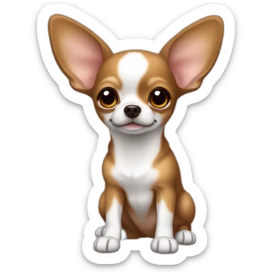 Chihuahua tricoloured brown and light brown  sticker