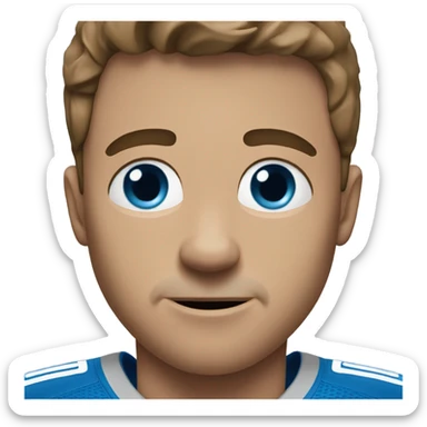 Guy with Detroit lions shirt on and blue eyes crying sticker