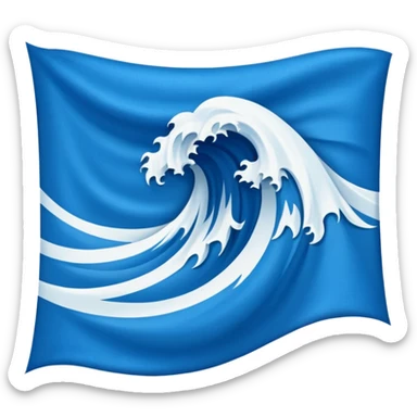 Wave Banner — blue cloth + white crest,Royal Banners sticker