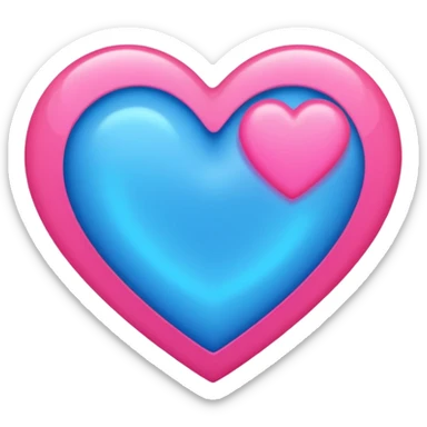 Neon pink and blue heart  sticker