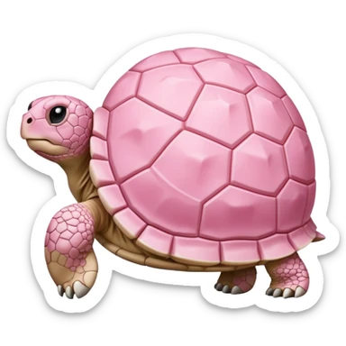 pastel pink tortoise with white accents  sticker