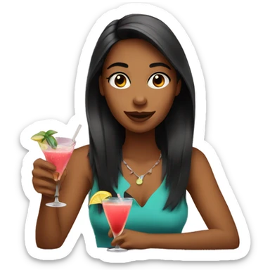 Girls drinking cocktails  sticker