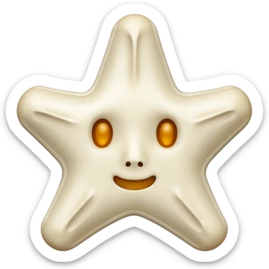 starshape made of bone. no face . no outer ridge sticker