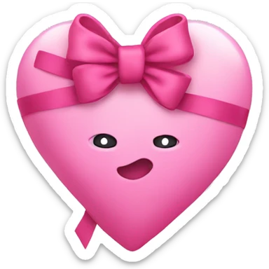 A pink heart with a bow sticker