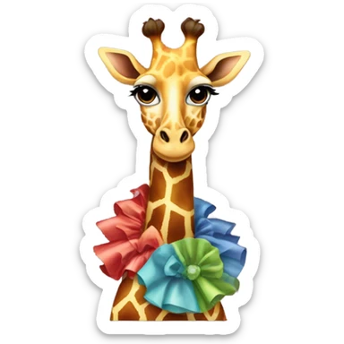 Giraffe wearing a cocktail dress sticker