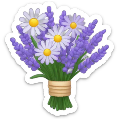 Lavender and daisy bouquet sticker