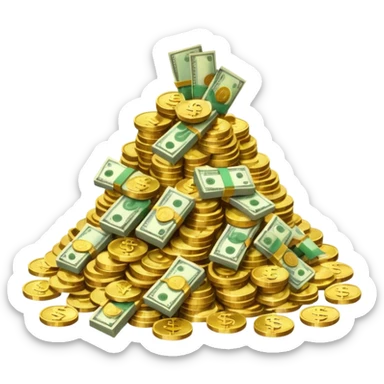 money in a glitter $  sticker